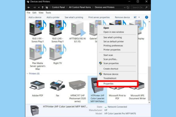 Cách tìm địa chỉ IP máy in trên máy tính bước 3
