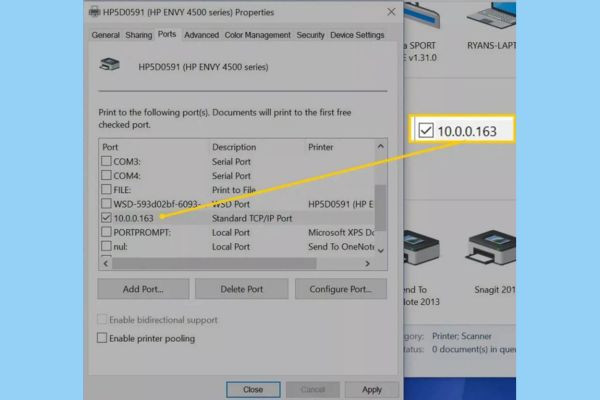 Cách tìm địa chỉ IP máy in trên máy tính bước 4.2