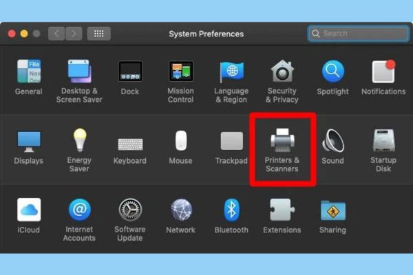 Cách tìm địa chỉ IP máy in từ System Preferences bước 2