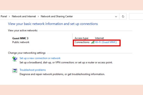 Cách tìm địa chỉ IP thông qua biểu tượng mạng bước 3