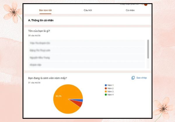 Cách thống kê kết quả khảo sát trên Google Form B4