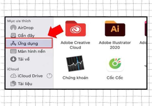 Cách xóa file ở macbook bằng ứng dụng Finder bước 1