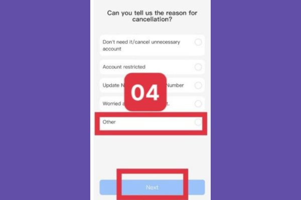 Cách xóa tài khoản Alipay bước 4