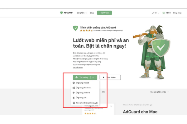 Cài đặt và sử dụng AdGuard cho Windows/Mac bước 1