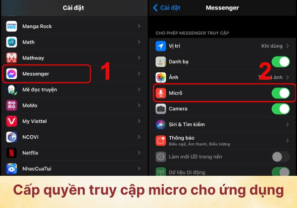 Cấp quyền truy cập cho micro iPhone Cấp quyền truy cập cho micro iPhone