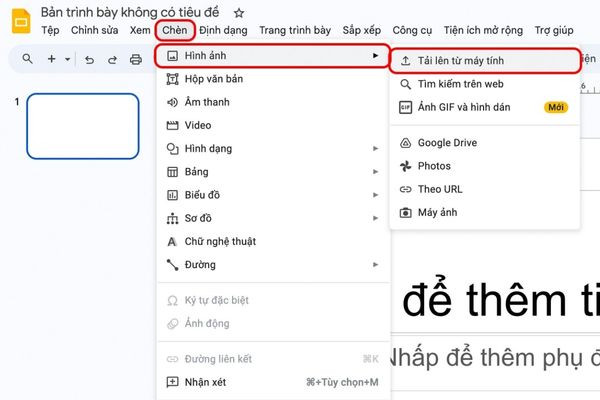 Chèn GIF vào Google Slides có sẵn trên thiết bị