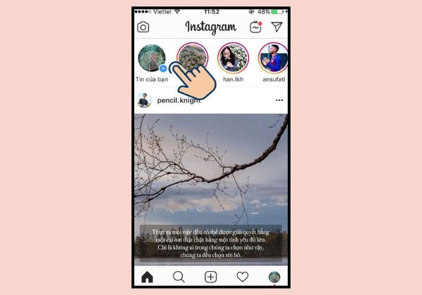 Chia sẻ nhạc Story IG trên ảnh video có sẵn bước 1