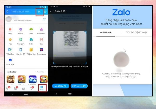 Đăng nhập bằng Zalo Web sử dụng mã QR B3