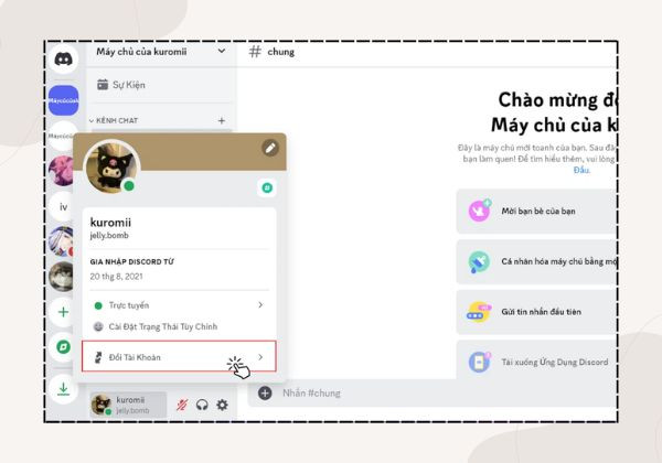 Hướng dẫn cách đăng xuất Discord Web B2