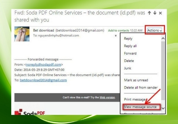 Đối với người dùng Hotmail B3