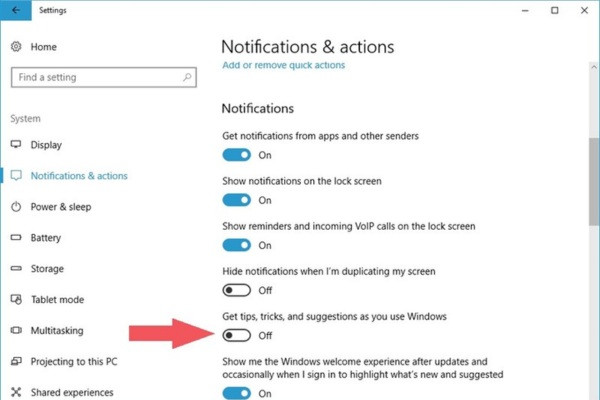 Dừng nhận Mẹo hữu ích của Windows 10 bước 2 Dừng nhận Mẹo hữu ích của Windows 10 bước 2