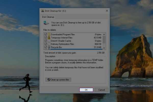 Giải phóng dung lượng với Disk Cleanup bước 3