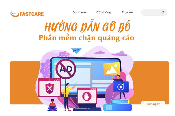gỡ bỏ phần mềm chặn quảng cáo