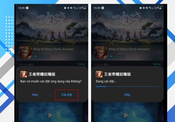 Hướng dẫn cách tải Vương Giả Vinh Diệu Android bước 3