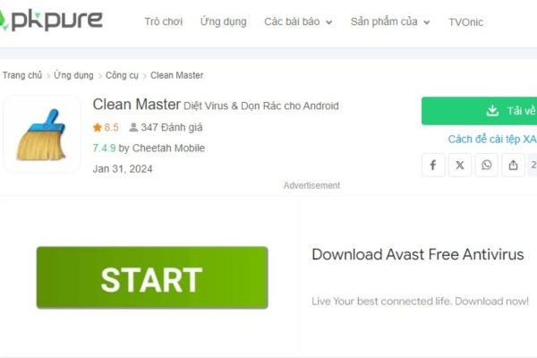 Hướng dẫn Download APK Clean Master về điện thoại bước 3