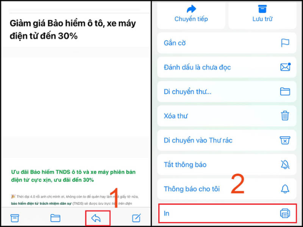 Hướng dẫn cách in email từ ứng dụng Mail bước 2
