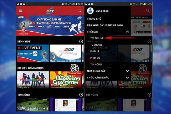 Hướng dẫn sử dụng app HTVC trên điện thoại bước 2