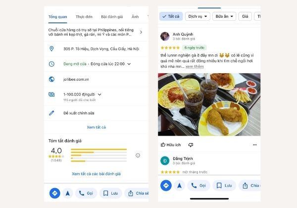 Hướng dẫn thả biểu tượng cảm xúc Google Maps cho bài đánh giá B1