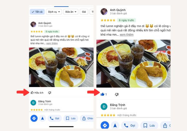 Hướng dẫn thả biểu tượng cảm xúc Google Maps cho bài đánh giá B2