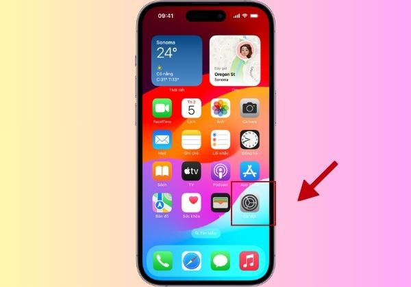Khởi động hoặc reset lại cài đặt gốc iPhone bước 1