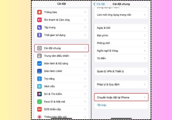 Khởi động hoặc reset lại cài đặt gốc iPhone bước 2