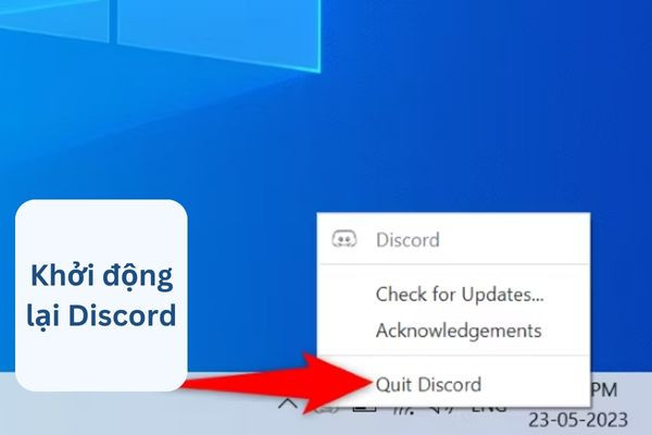 Khởi động lại Discord bước 2