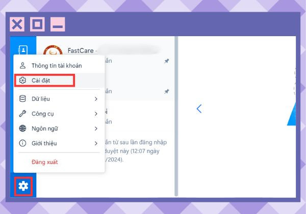 Kích hoạt tính năng thông báo trên Zalo Web bước 1