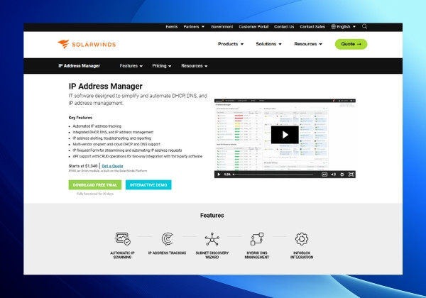 Kiểm tra IP đơn giản bằng phần mềm Solarwinds IP Address Manager