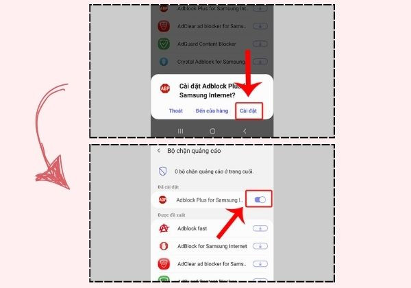 Phần mềm chặn quảng cáo cho trình duyệt Samsung Internet bước 3