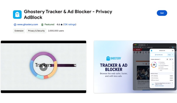 Phần mềm chặn quảng cáo Google Chrome Ghostery