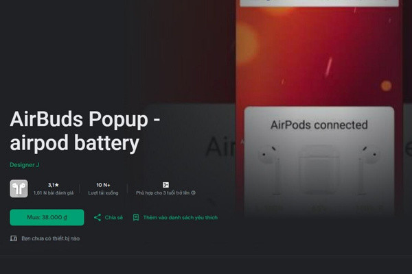 Phần mềm AirBuds Popup