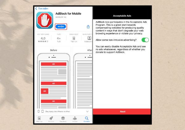 sử dụng Adblock for Mobile bước 1