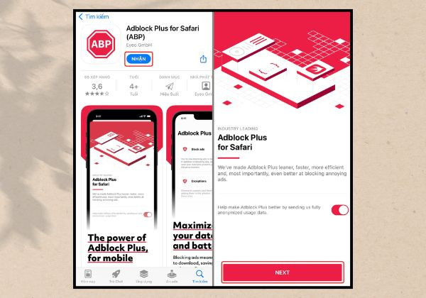 Dùng ứng dụng Adblock Plus bước 1