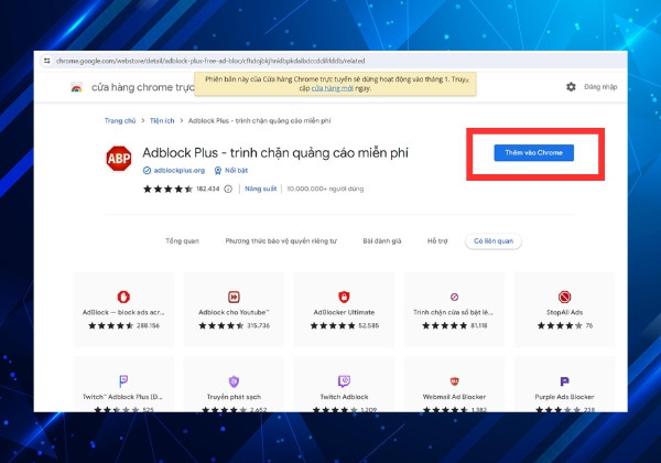 Sử dụng Adblock Plus để chặn quảng cáo trên YouTube bước 1