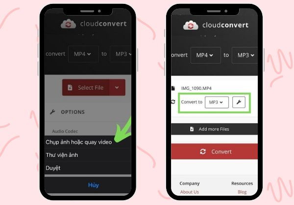 Cách lấy nhạc TikTok làm nhạc chuông qua app CloudConvert B3