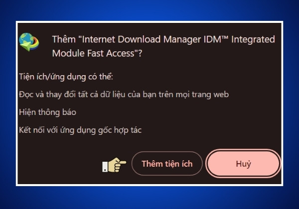 Sử dụng công cụ hỗ trợ IDM bước 1.2