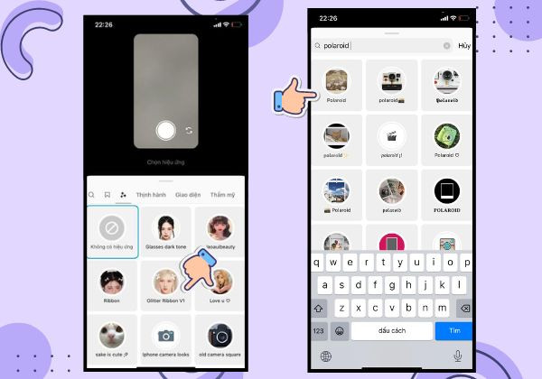 Sử dụng filter hoặc sticker đăng ảnh Polaroid lên Story Instagram bước 3 Sử dụng filter hoặc sticker đăng ảnh Polaroid lên Story Instagram bước 3