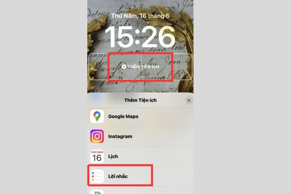 Sử dụng Lời nhắc để hiện ghi chú trên màn hình khóa iPhone bước 2