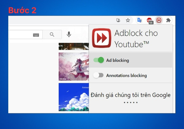 Sử dụng phần mềm Adblock for Youtube để chặn quảng cáo Youtube bước 2