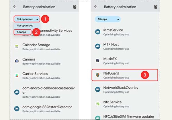 Sử dụng phần mềm NetGuard bước 3