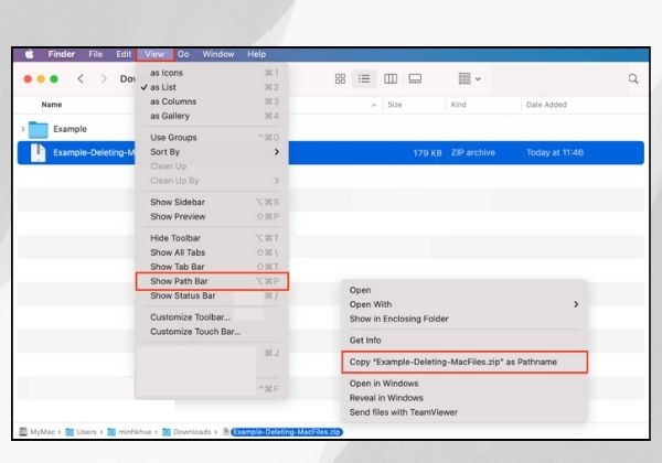 Sử dụng tính năng nén file Zip trên Mac được tích hợp sẵn bước 1