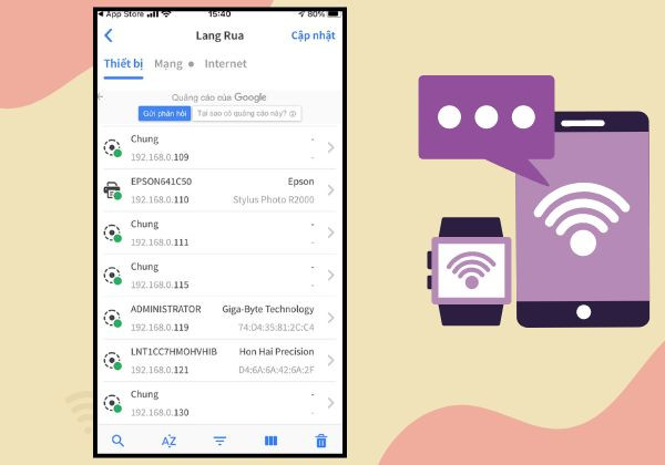 sử dụng ứng dụng Fing để xem số người truy cập Wifi bước 3 sử dụng ứng dụng Fing để xem số người truy cập Wifi bước 3