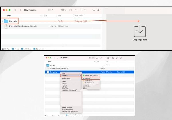 Sử dụng ứng dụng nén file Zip trên Mac bước 2