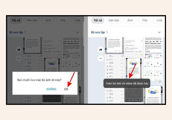 Tải ảnh từ google photo về Samsung B3