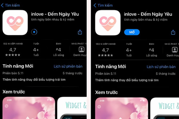 Tải Inlove Đếm Ngày Yêu trên điện thoại chạy Android bước 1 Tải Inlove Đếm Ngày Yêu trên điện thoại chạy Android bước 1