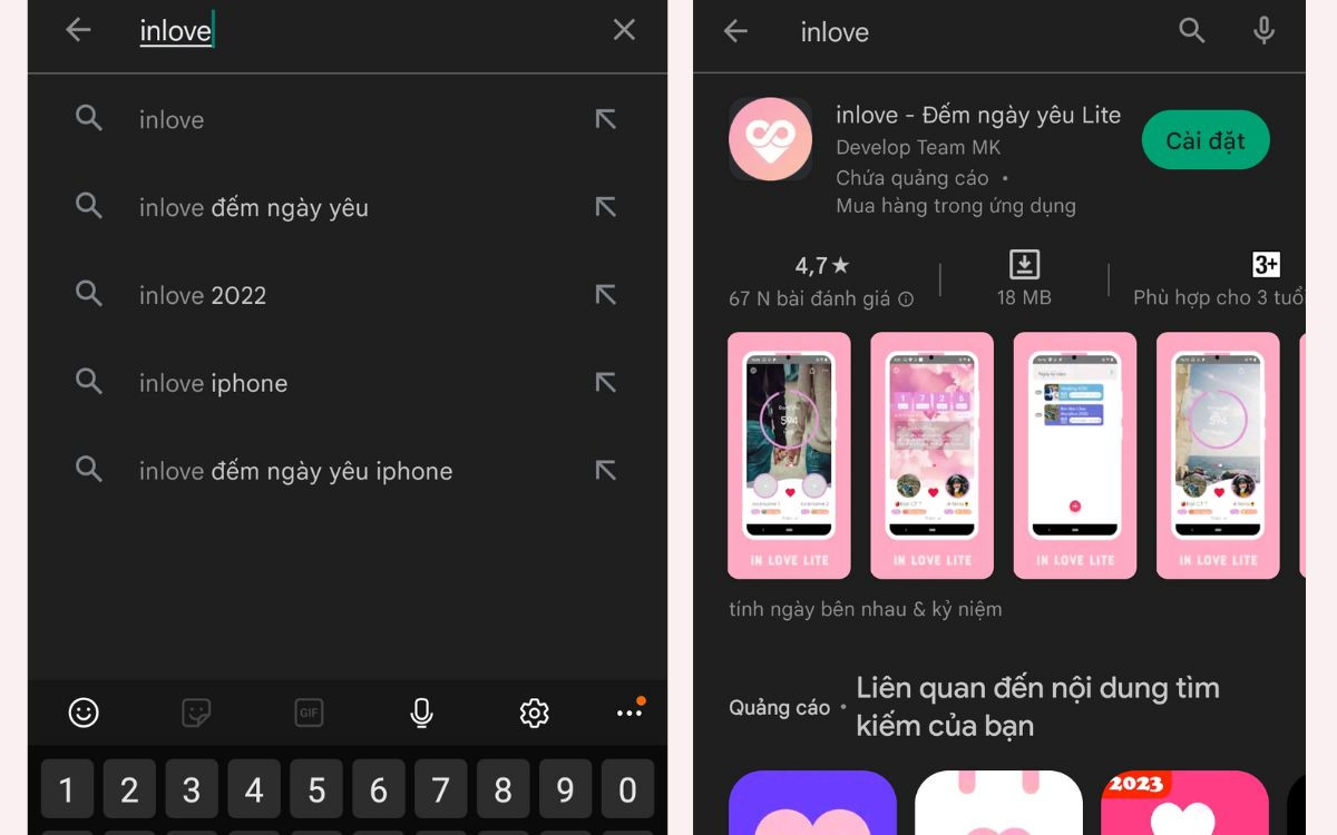 Tải Inlove Đếm Ngày Yêu trên iOS bước 2 Tải Inlove Đếm Ngày Yêu trên iOS bước 2