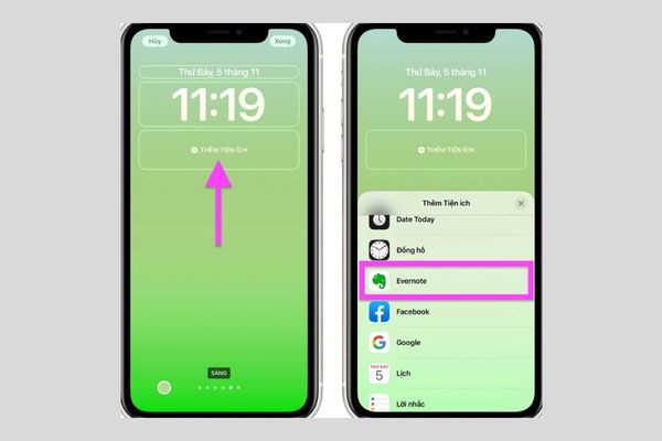 Tạo ghi chú trên màn hình khoá iPhone qua Evernote bước 3