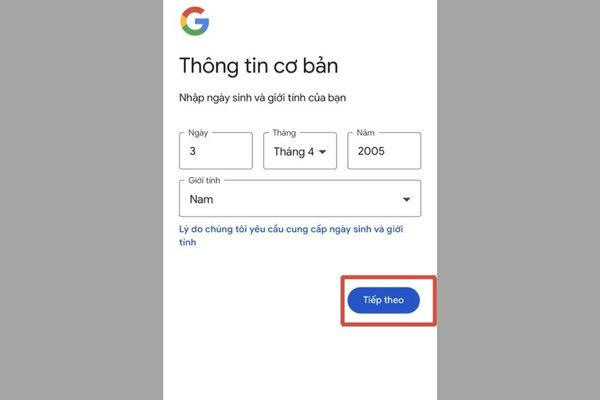 Tạo tài khoản Email mới trên điện thoại bằng trình duyệt web bước 2 Tạo tài khoản Email mới trên điện thoại bằng trình duyệt web bước 2