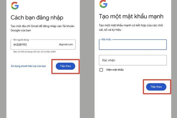 Tạo tài khoản Email mới trên điện thoại bằng trình duyệt web bước 3 Tạo tài khoản Email mới trên điện thoại bằng trình duyệt web bước 3