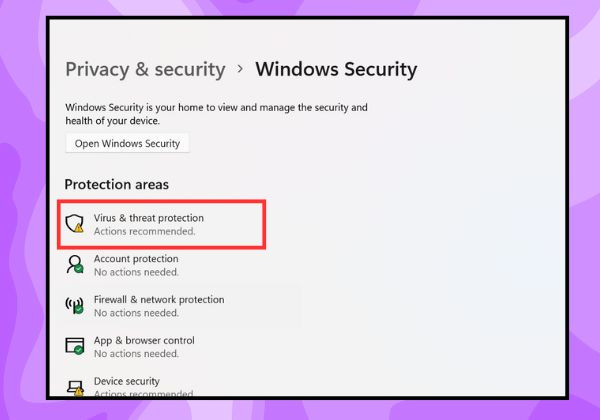 Tắt phần mềm diệt virus bước 3